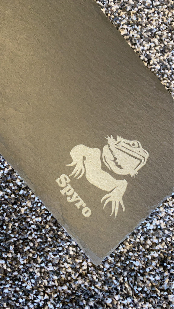 Bearded dragon personalised natural feeding slate