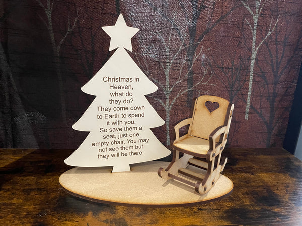 Memorial Christmas In Heaven Tree and Chair