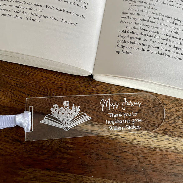 Personalised thank a teacher bookmark