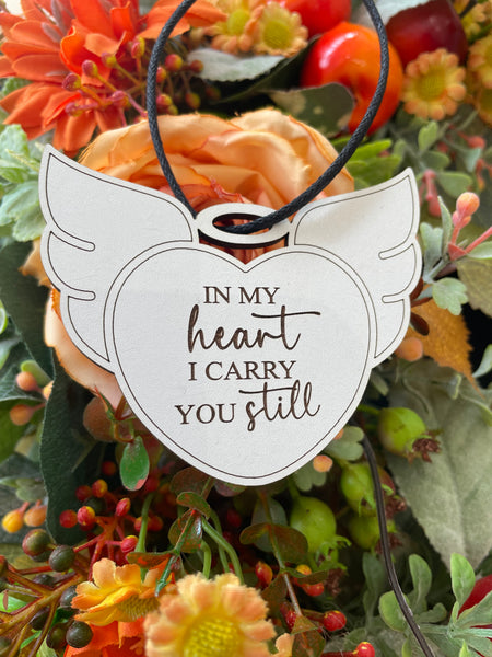 In my heart I carry you still.. winged bauble