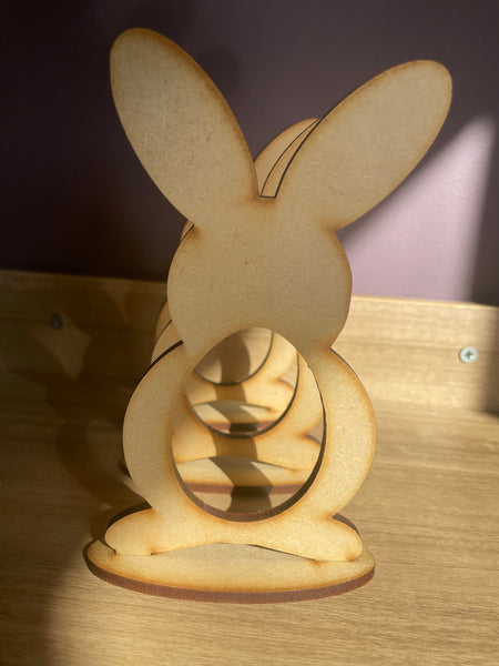 Freestanding straight ear bunny egg holder