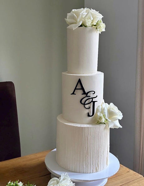 Custom Acrylic Monogram Cake Topper – Personalized Wedding or Event Decoration