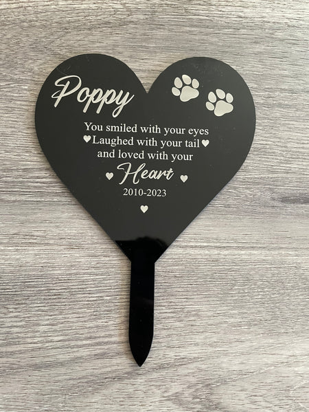 Pet Memorial heart Stake