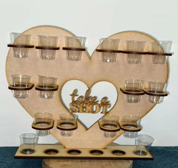 Heart Take a Shots stand mdf