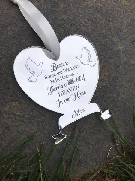 Personalised memorial hanging heart