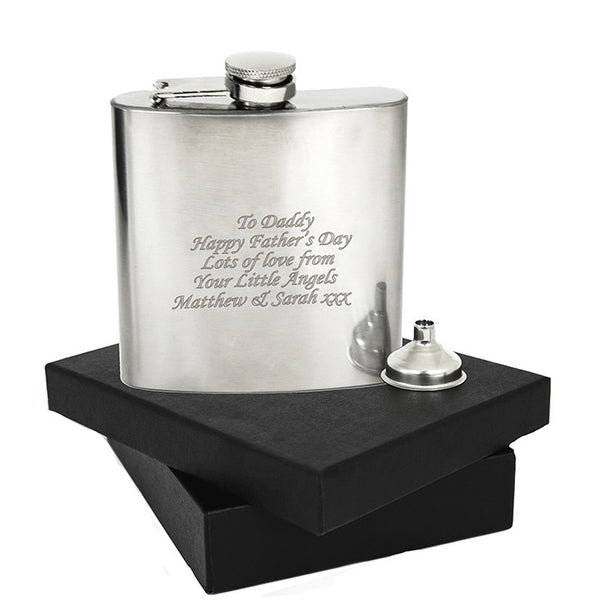 Boxed Personalised Hip Flask.