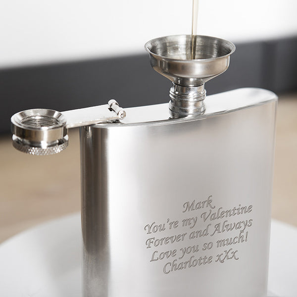 Boxed Personalised Hip Flask.