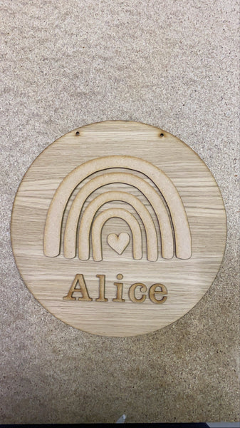 Modern Rainbow layered Family plaque