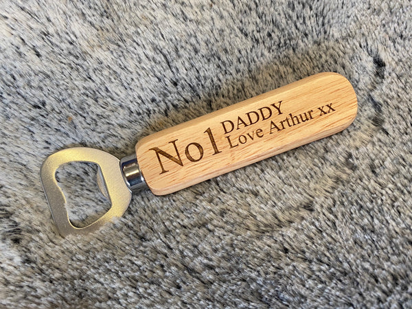 Personalised No.1 Wooden Bottle Opener