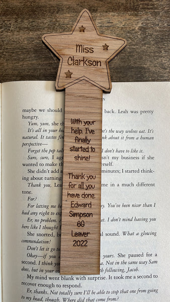 Personalised Star bookmark
