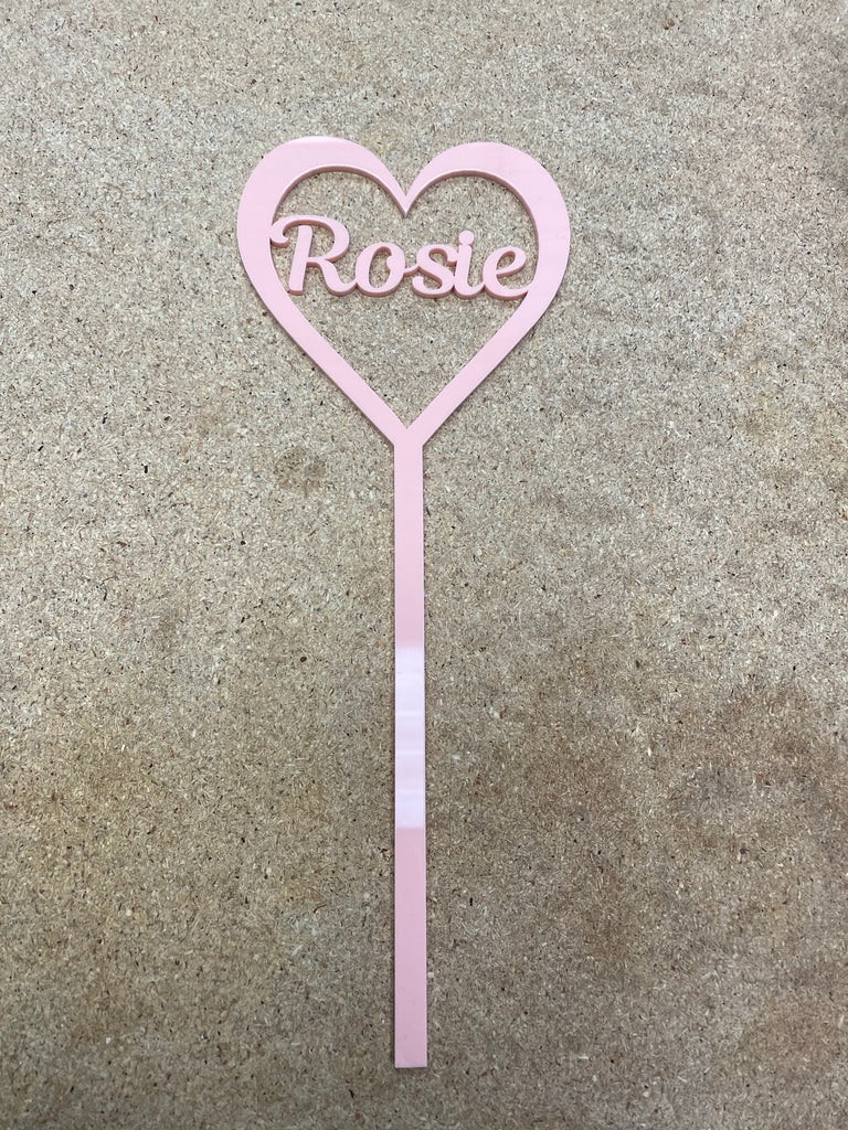 Personalised heart acrylic wands high gloss