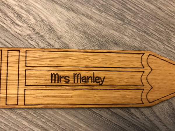 Personalised pencil bookmark