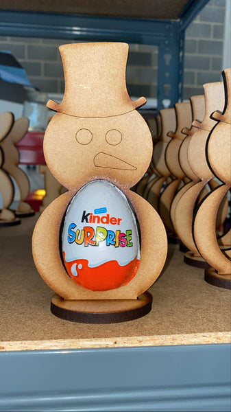 MDF Snowman kinder egg holder